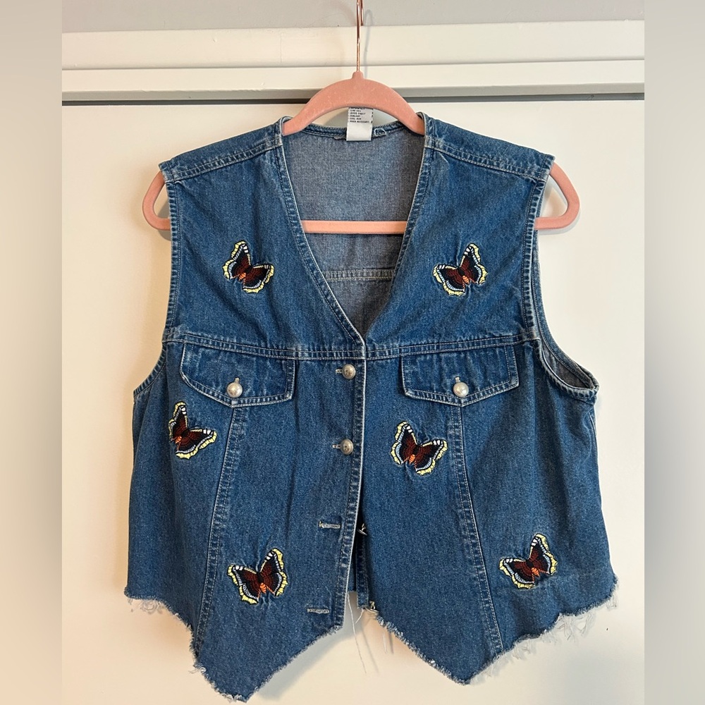 Butterfly Denim Vest